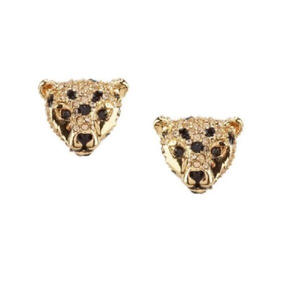 $58 Kate Spade Run Wild Cheetah Stud Earrings in gold & black - Picture 5 of 7